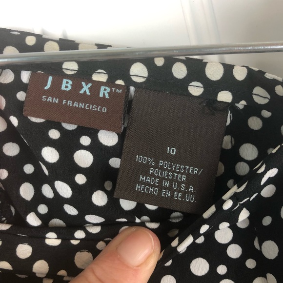 JBXR Polka Dot Flare Bottom Skirt Black White - Picture 3 of 6